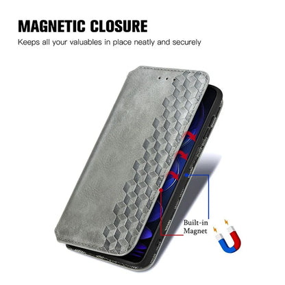 For Xiaomi Redmi Note 12 Pro 5G  /  12 Pro Speed 5G  /  Poco X5 Pro 5G Phone Cover Imprinted Rhombus Pattern Wallet Case