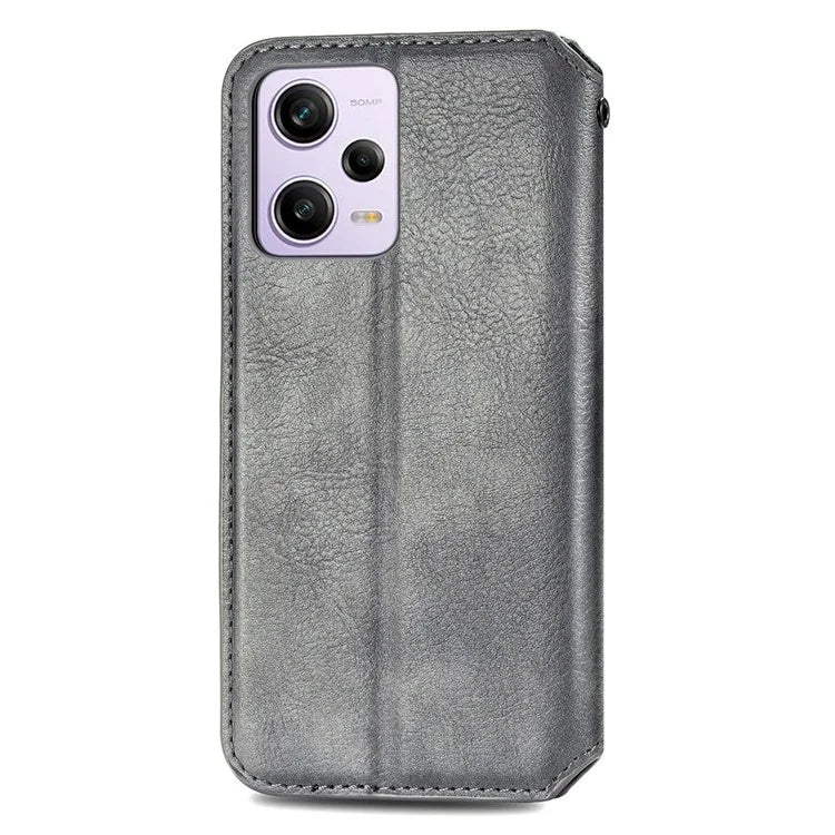 For Xiaomi Redmi Note 12 Pro 5G  /  12 Pro Speed 5G  /  Poco X5 Pro 5G Phone Cover Imprinted Rhombus Pattern Wallet Case