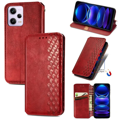 For Xiaomi Redmi Note 12 Pro 5G  /  12 Pro Speed 5G  /  Poco X5 Pro 5G Phone Cover Imprinted Rhombus Pattern Wallet Case