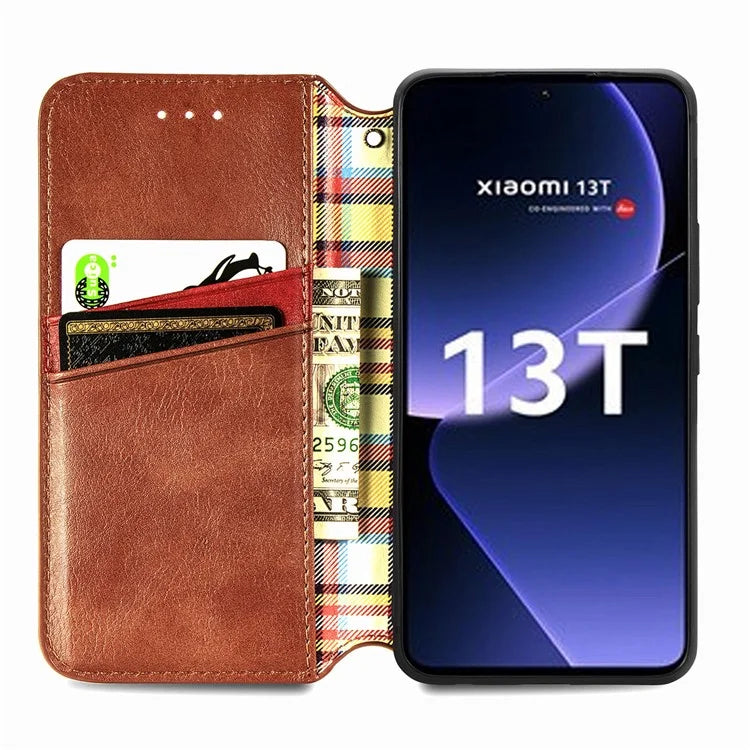 For Xiaomi 13T / 13T Pro / Redmi K60 Ultra Phone Cover Imprinted Anti-drop PU Leather Wallet Stand Case