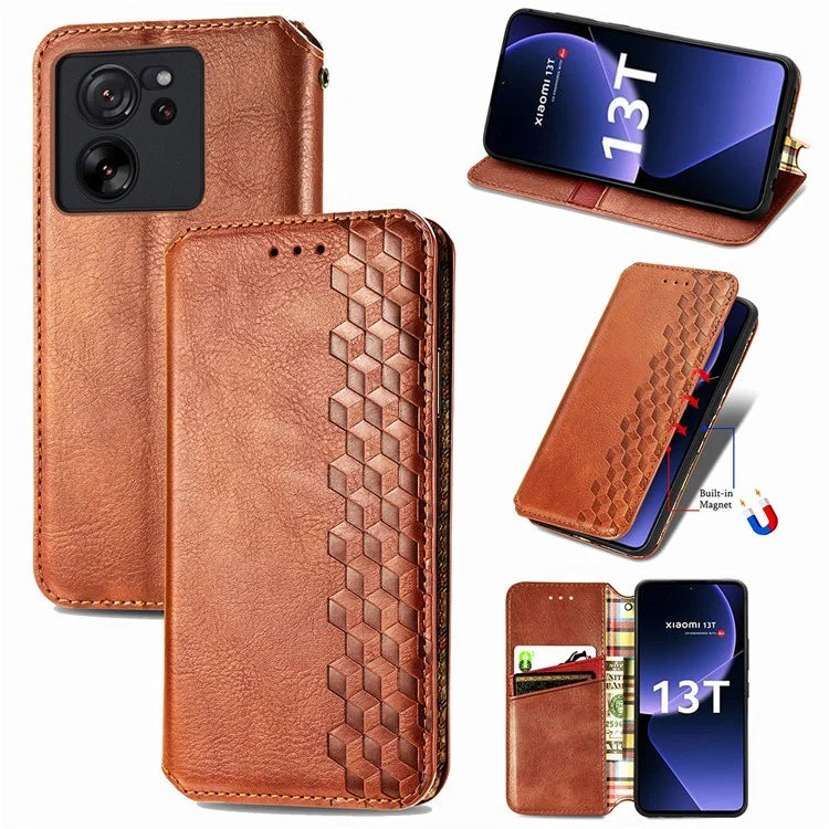 For Xiaomi 13T / 13T Pro / Redmi K60 Ultra Phone Cover Imprinted Anti-drop PU Leather Wallet Stand Case