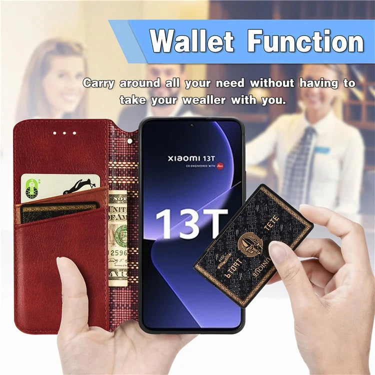 For Xiaomi 13T / 13T Pro / Redmi K60 Ultra Phone Cover Imprinted Anti-drop PU Leather Wallet Stand Case