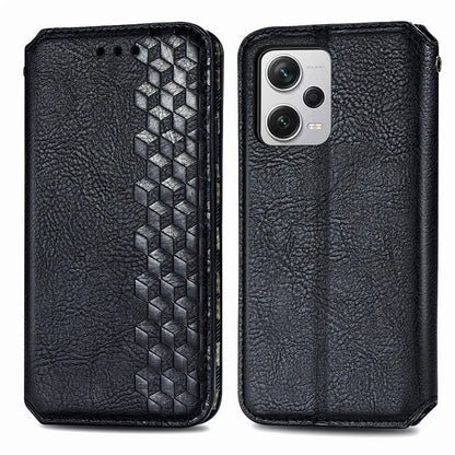 For Xiaomi Redmi Note 12 Pro+ 5G Cell Phone Case Rhombus Imprint Leather Full Protection Wallet Cover