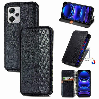 For Xiaomi Redmi Note 12 Pro+ 5G Cell Phone Case Rhombus Imprint Leather Full Protection Wallet Cover