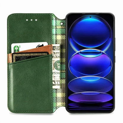 For Xiaomi Redmi Note 12 Pro+ 5G Cell Phone Case Rhombus Imprint Leather Full Protection Wallet Cover