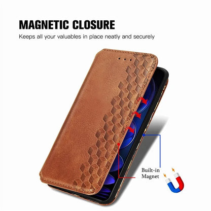 For Xiaomi Redmi Note 12 Pro+ 5G Cell Phone Case Rhombus Imprint Leather Full Protection Wallet Cover