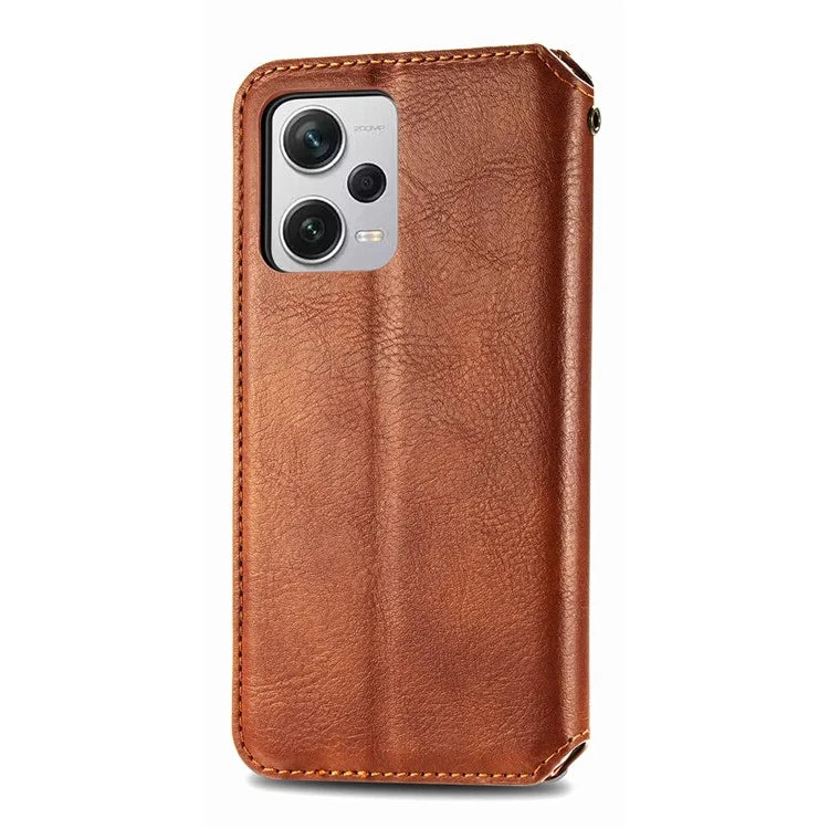 For Xiaomi Redmi Note 12 Pro+ 5G Cell Phone Case Rhombus Imprint Leather Full Protection Wallet Cover