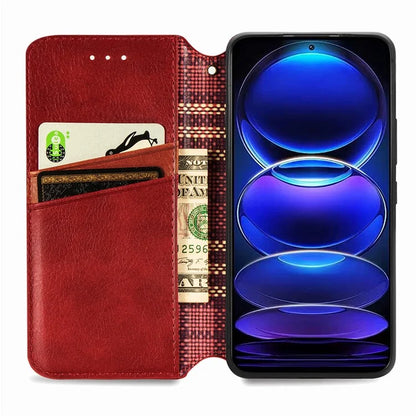 For Xiaomi Redmi Note 12 Pro+ 5G Cell Phone Case Rhombus Imprint Leather Full Protection Wallet Cover
