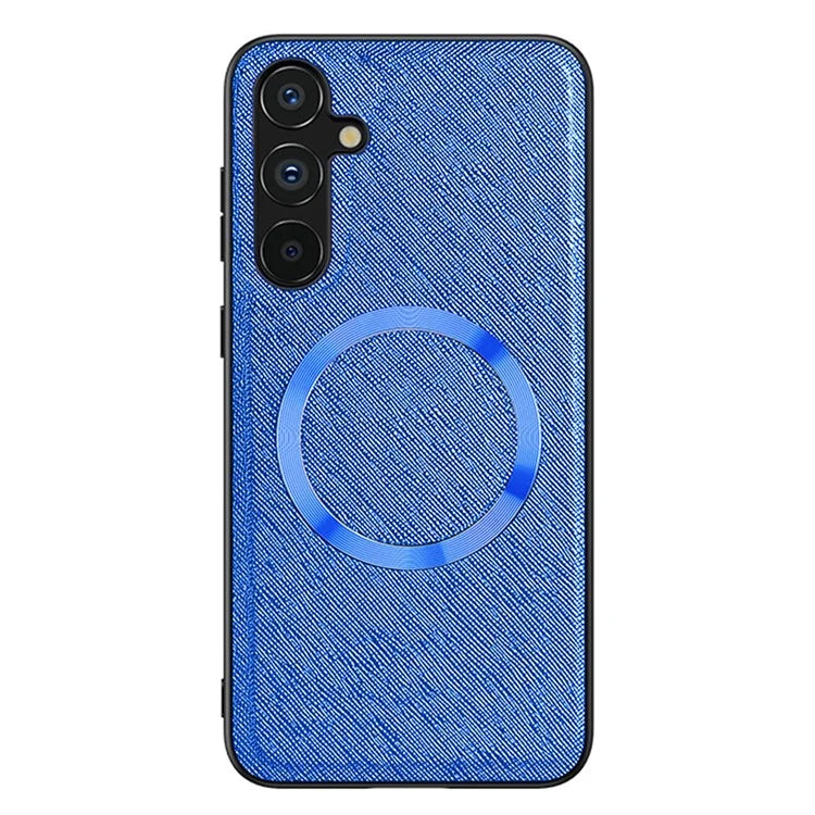 For Samsung Galaxy A24 4G (162.1 x 77.6 x 8.3mm) Magnetic Phone Case Leather Coated TPU Cover