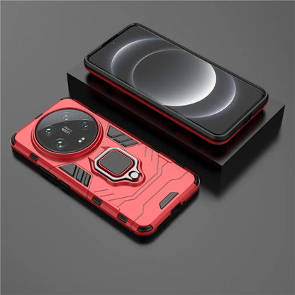For Xiaomi 14 Ultra Case Ring Holder Kickstand PC+TPU Hybrid Phone Cover