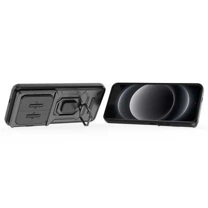 For Xiaomi 14 Ultra Case PC+TPU Kickstand Phone Shell with Slide Lens Cover