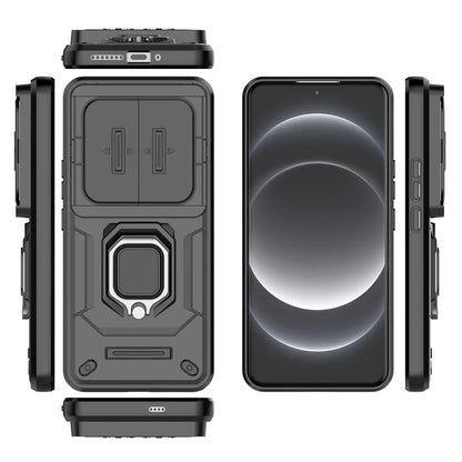 For Xiaomi 14 Ultra Case PC+TPU Kickstand Phone Shell with Slide Lens Cover