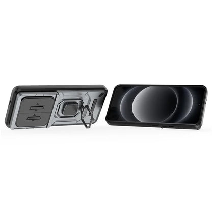 For Xiaomi 14 Ultra Case PC+TPU Kickstand Phone Shell with Slide Lens Cover