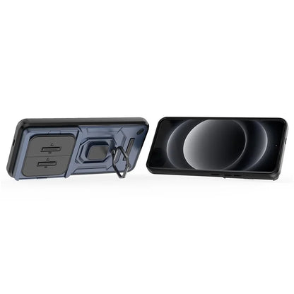 For Xiaomi 14 Ultra Case PC+TPU Kickstand Phone Shell with Slide Lens Cover