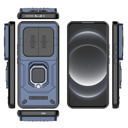 For Xiaomi 14 Ultra Case PC+TPU Kickstand Phone Shell with Slide Lens Cover