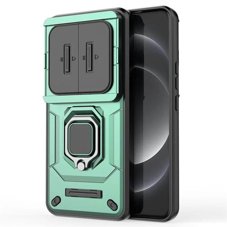 For Xiaomi 14 Ultra Case PC+TPU Kickstand Phone Shell with Slide Lens Cover