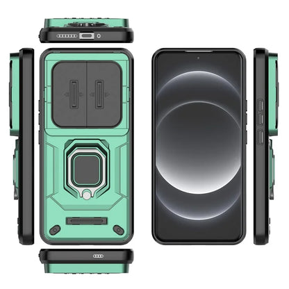 For Xiaomi 14 Ultra Case PC+TPU Kickstand Phone Shell with Slide Lens Cover