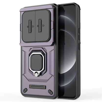 For Xiaomi 14 Ultra Case PC+TPU Kickstand Phone Shell with Slide Lens Cover