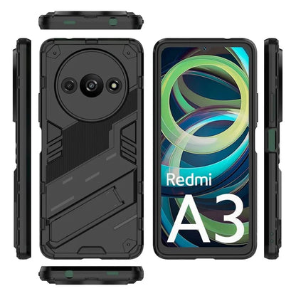 For Xiaomi Redmi A3 Phone Cover PC+TPU Dual-Layer Protection Case Built-in Kickstand