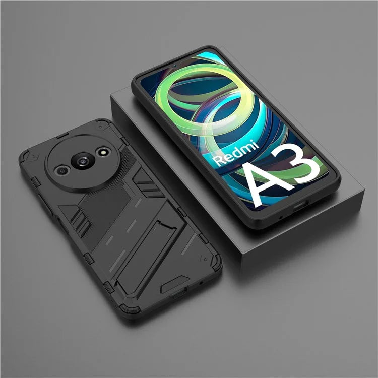For Xiaomi Redmi A3 Phone Cover PC+TPU Dual-Layer Protection Case Built-in Kickstand