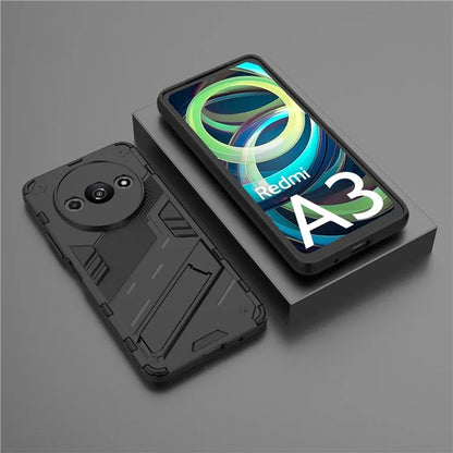 For Xiaomi Redmi A3 Phone Cover PC+TPU Dual-Layer Protection Case Built-in Kickstand