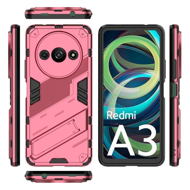 For Xiaomi Redmi A3 Phone Cover PC+TPU Dual-Layer Protection Case Built-in Kickstand