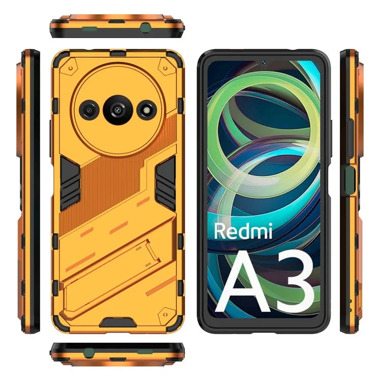 For Xiaomi Redmi A3 Phone Cover PC+TPU Dual-Layer Protection Case Built-in Kickstand