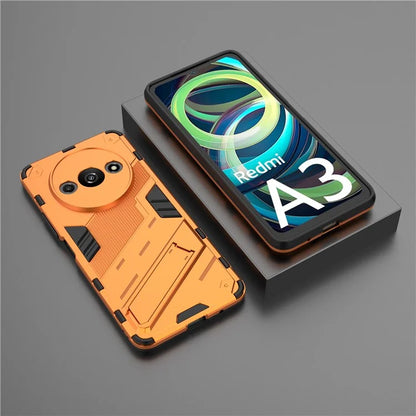 For Xiaomi Redmi A3 Phone Cover PC+TPU Dual-Layer Protection Case Built-in Kickstand