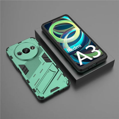 For Xiaomi Redmi A3 Phone Cover PC+TPU Dual-Layer Protection Case Built-in Kickstand