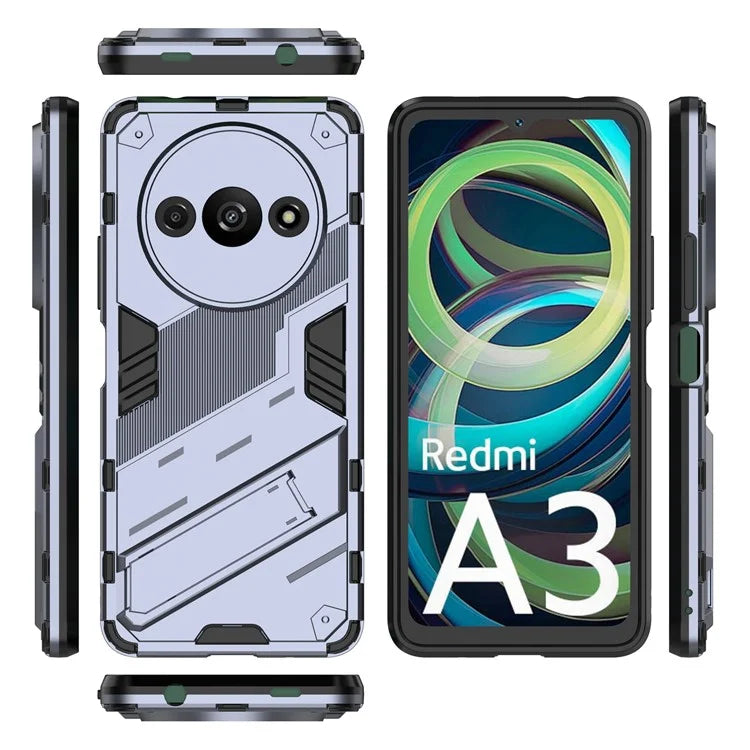 For Xiaomi Redmi A3 Phone Cover PC+TPU Dual-Layer Protection Case Built-in Kickstand