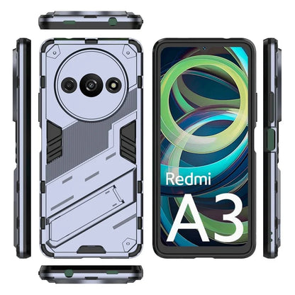 For Xiaomi Redmi A3 Phone Cover PC+TPU Dual-Layer Protection Case Built-in Kickstand