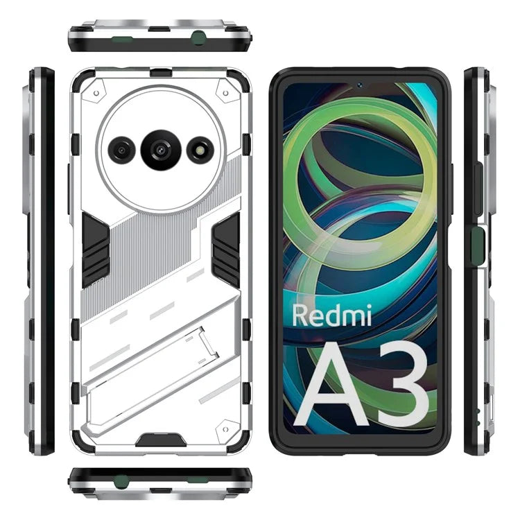 For Xiaomi Redmi A3 Phone Cover PC+TPU Dual-Layer Protection Case Built-in Kickstand