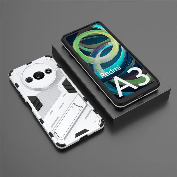 For Xiaomi Redmi A3 Phone Cover PC+TPU Dual-Layer Protection Case Built-in Kickstand