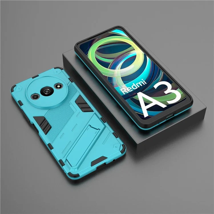 For Xiaomi Redmi A3 Phone Cover PC+TPU Dual-Layer Protection Case Built-in Kickstand