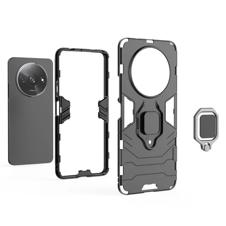 For Xiaomi Redmi A3 Case Dual-Layer PC+TPU Armor Phone Cover Ring Holder Kickstand