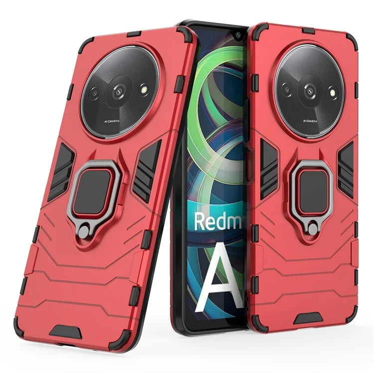 For Xiaomi Redmi A3 Case Dual-Layer PC+TPU Armor Phone Cover Ring Holder Kickstand