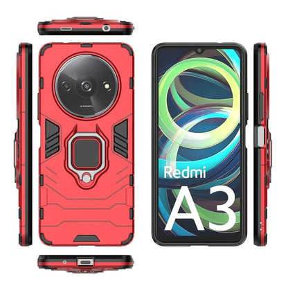 For Xiaomi Redmi A3 Case Dual-Layer PC+TPU Armor Phone Cover Ring Holder Kickstand