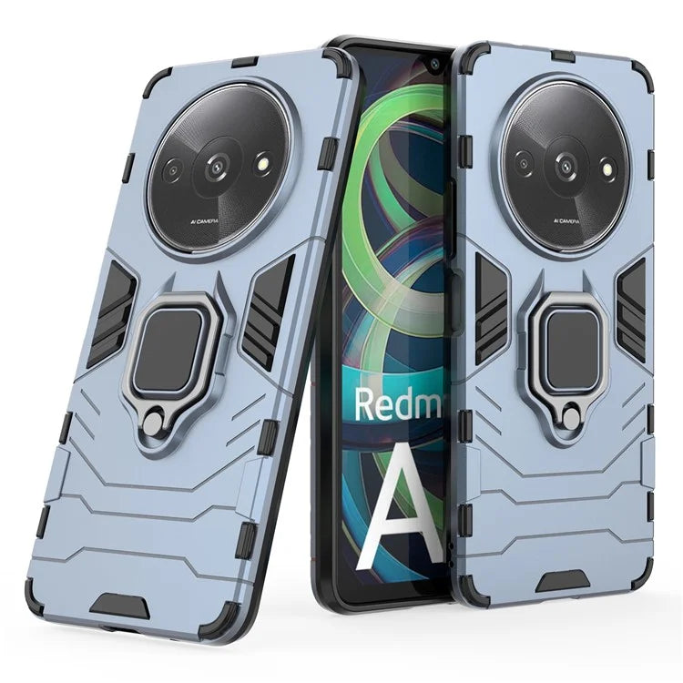For Xiaomi Redmi A3 Case Dual-Layer PC+TPU Armor Phone Cover Ring Holder Kickstand