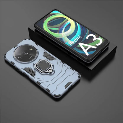 For Xiaomi Redmi A3 Case Dual-Layer PC+TPU Armor Phone Cover Ring Holder Kickstand