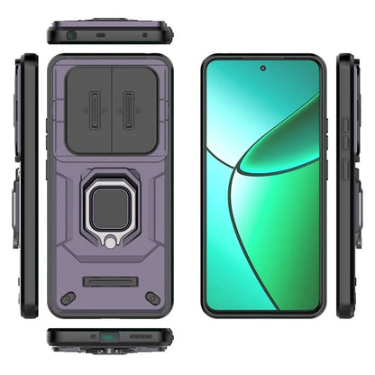 For Realme 12+ 5G Case PC+TPU Protective Phone Cover with Slide Camera Protector