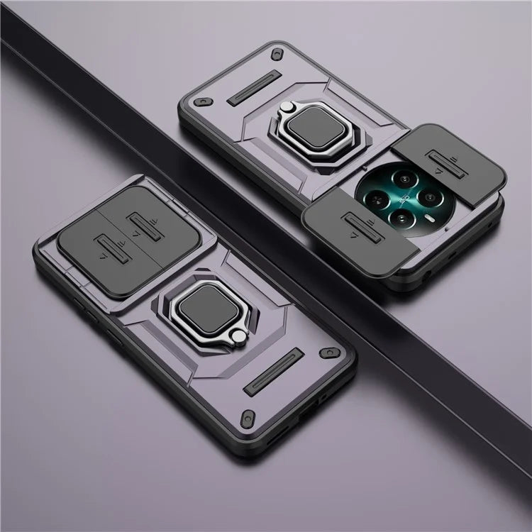 For Realme 12+ 5G Case PC+TPU Protective Phone Cover with Slide Camera Protector