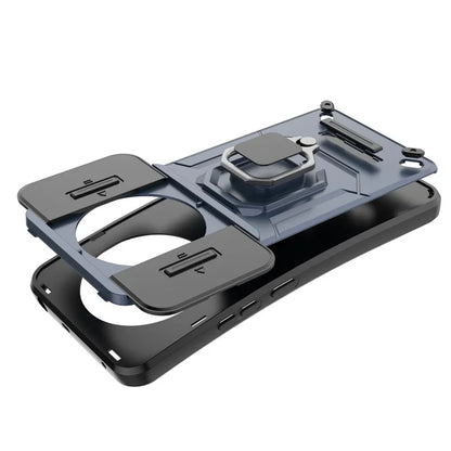 For Realme 12+ 5G Case PC+TPU Protective Phone Cover with Slide Camera Protector
