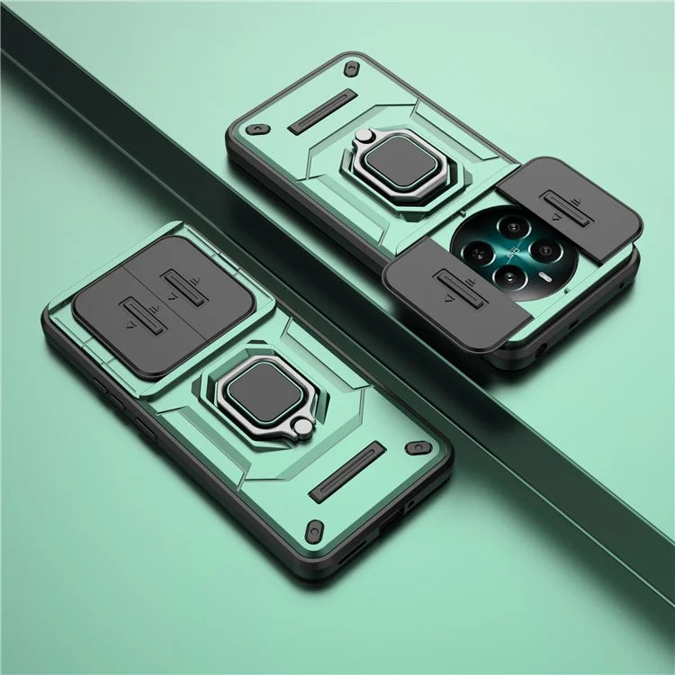 For Realme 12+ 5G Case PC+TPU Protective Phone Cover with Slide Camera Protector