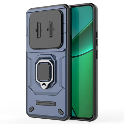 For Realme 12+ 5G Case PC+TPU Protective Phone Cover with Slide Camera Protector