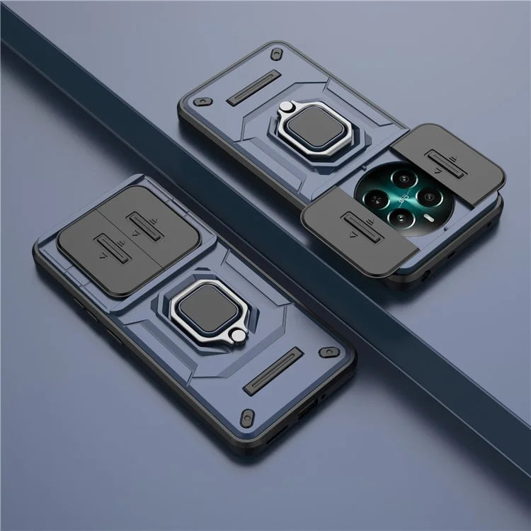 For Realme 12+ 5G Case PC+TPU Protective Phone Cover with Slide Camera Protector