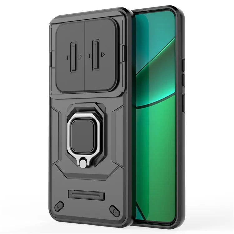 For Realme 12+ 5G Case PC+TPU Protective Phone Cover with Slide Camera Protector