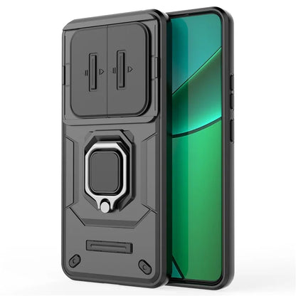 For Realme 12+ 5G Case PC+TPU Protective Phone Cover with Slide Camera Protector