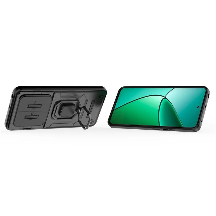 For Realme 12+ 5G Case PC+TPU Protective Phone Cover with Slide Camera Protector