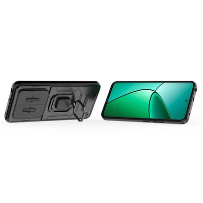 For Realme 12+ 5G Case PC+TPU Protective Phone Cover with Slide Camera Protector