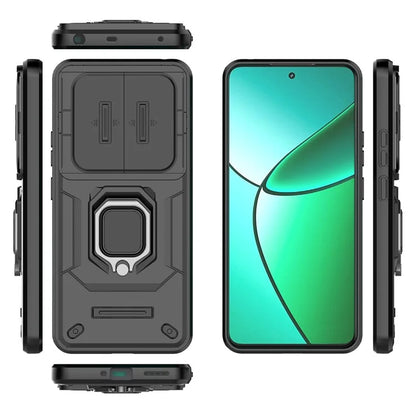 For Realme 12+ 5G Case PC+TPU Protective Phone Cover with Slide Camera Protector